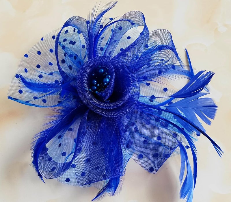 HIWIND Store Fascinators Hat Women Tea Party Headband Flower Cocktail Mesh Feathers Hair Clip Kentucky Derby Hat Wedding - Image 3